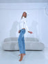 White VIENTOŅA bodysuit with high collar H73